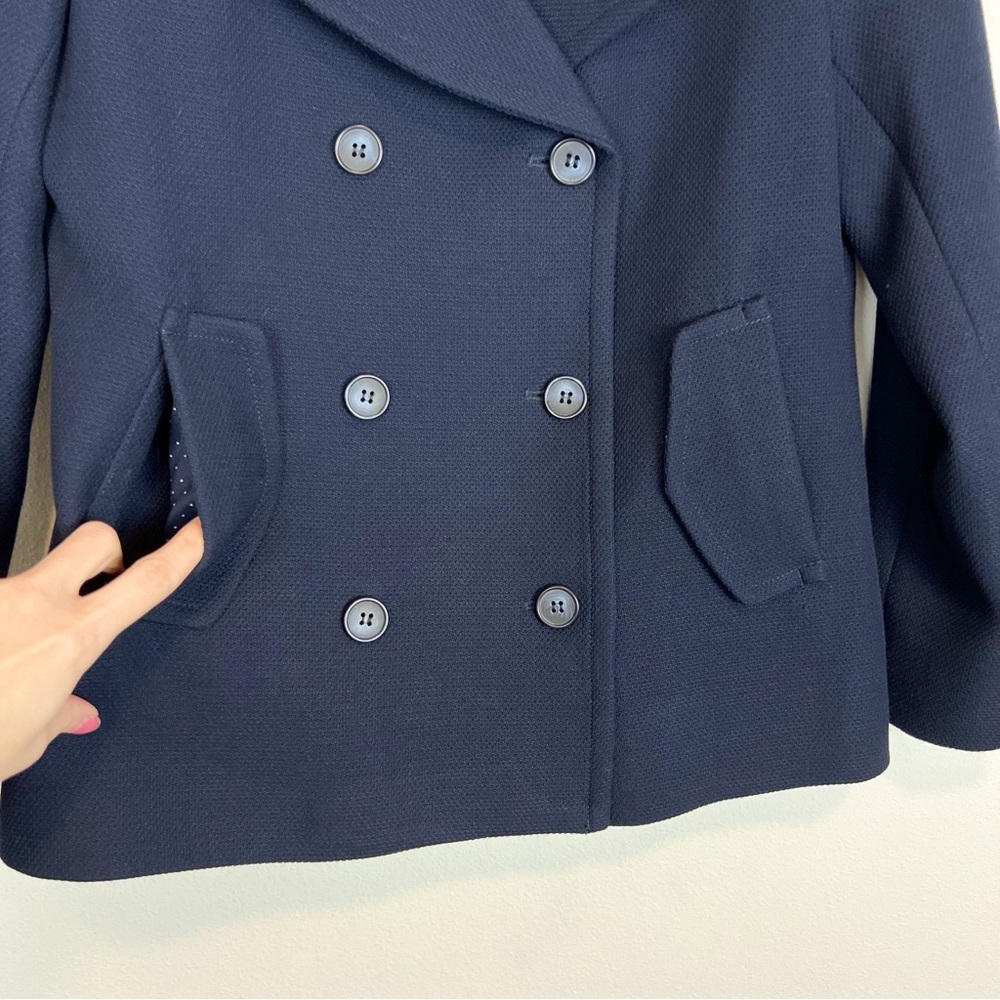 1901 Nordstrom Navy Blue Double Breasted Peacoat Size XS Petite - Picture 3 of 8